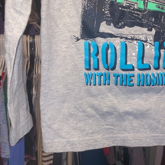 Boys long sleeve tshirt gray monster truck graphic Rollin OSH KOSH Orginals sz 5 - Picture 4 of 6